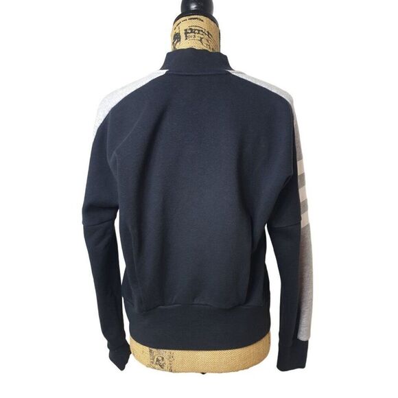 Adidas Women's Jacket Small Sport ID Bomber 3-Stripes Black & Gray Full Zip - Picture 3 of 7